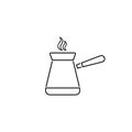 Jezve turkish coffe pot line icon. Vector