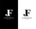 Jf, fj initial company name logo template vector