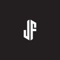 JF Logo monogram with hexagon shape style design template