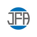JFA letter logo design on white background. JFA creative initials circle logo concept. JFA letter design Royalty Free Stock Photo