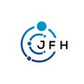 JFH letter technology logo design on white background. JFH creative initials letter IT logo concept. JFH letter design Royalty Free Stock Photo