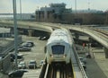 JFK Airport AirTrain arrives to Delta Airline Terminal 4 at JFK International Airport in New York. Royalty Free Stock Photo