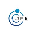 JFK letter technology logo design on white background. JFK creative initials letter IT logo concept. JFK letter design