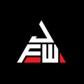 JFW triangle letter logo design with triangle shape. JFW triangle logo design monogram. JFW triangle vector logo template with red Royalty Free Stock Photo