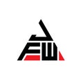 JFW triangle letter logo design with triangle shape. JFW triangle logo design monogram. JFW triangle vector logo template with red Royalty Free Stock Photo