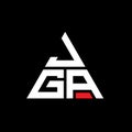 JGA triangle letter logo design with triangle shape. JGA triangle logo design monogram. JGA triangle vector logo template with red Royalty Free Stock Photo
