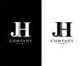 Jh, hj initial company name logo template vector