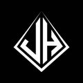 JH logo letters monogram with prisma shape design template