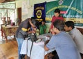 Blood test camp in a rural primary school. Blood Group checking camp in a village in India