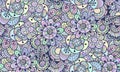 .pattern of violet and blue simple flowers big