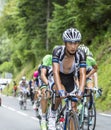 Ji Cheng on Col du Tourmalet - Tour de France 2014 Royalty Free Stock Photo