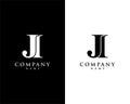 Ji, ij initial company name logo template vector