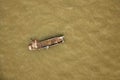 Jialing River floating half-sunken ship