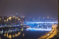 The jialing river at night Royalty Free Stock Photo