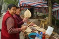 Jiangmen Xinhui, China: street vendors Royalty Free Stock Photo