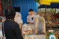 Jiangmen Xinhui, China: street vendors Royalty Free Stock Photo