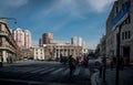 Street view of Jianghan Road , in wuhan city,china Royalty Free Stock Photo