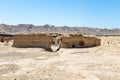 Jiaohe Ruins, government building remains, Turpan, China. Ancient capital of the Jushi kingdom, it was a natural fortress