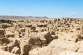 Jiaohe Ruins seen from above, Turpan, China. Ancient capital of the Jushi kingdom, it was a natural fortress on a steep plateau