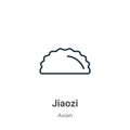 Jiaozi outline vector icon. Thin line black jiaozi icon, flat vector simple element illustration from editable asian concept