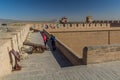 JIAYUGUAN, CHINA - AUGUST 22, 2018: Cannons at Jiayuguan Fort, Gansu Province, Chi