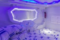 JIAYUGUAN, CHINA - AUGUST 21, 2018: Capsule interior in Herdsman Youth Hostel in Jiayuguan, Gansu Province, Chi