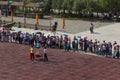 Chinese tourists watching a show at the Jiayuguan Fort, in the Gansu Province