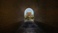 Jiayuguan fortress through the arch in China
