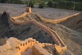 Jiayuguan Great Wall that hang in China Royalty Free Stock Photo