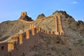 Jiayuguan Great Wall that hang in China Royalty Free Stock Photo