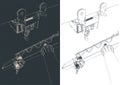 Jib crane close-up outline