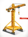 Jib type crane. 3d vector icon