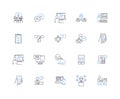 Jibber jabber line icons collection. Nonsense, Babble, Gibberish, Blather, Mumble, Prattle, Rant vector and linear