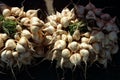 Jicama, crisp fresh and sweet taste fruit in market