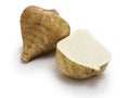 Jicama is a crispy, slightly sweet, Mexican edible tuber root.