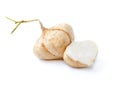 Jicama on white background Royalty Free Stock Photo