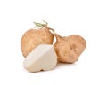 Jicama on white background Royalty Free Stock Photo