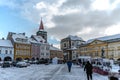 Jicin, Czech Republic-January 22,2022.Urban monument reservation of Czech historic town in Bohemian Paradise.Rectangular square