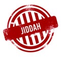 Jiddah - Red grunge button, stamp Royalty Free Stock Photo