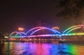 Jiefang Bridge night cityscape Guangzhou China Royalty Free Stock Photo