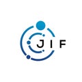 JIF letter technology logo design on white background. JIF creative initials letter IT logo concept. JIF letter design
