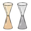 Jigger Cocktail Measuring Cup Sketch. Hand Drawn Vector Illustration Isolated on a White Background Royalty Free Stock Photo