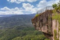 Jigoku Nozoki cliff in Mount Nokogiri overlooking the Boso Peninsula of Chiba. Royalty Free Stock Photo