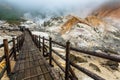 Jigokudani hell valley in Noboribetsu, Hokkaido, Japan