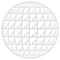 Jigsaw puzzle ball template background. Vector illustrations Royalty Free Stock Photo