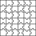 Jigsaw combination pattern, outline style