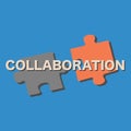 The jigsaw connecting to collaboration.