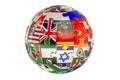 Jigsaw flag piece globe Royalty Free Stock Photo