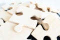 Jigsaw on the floor. concept of missing and key success Royalty Free Stock Photo
