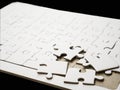The jigsaw frame on the black background Royalty Free Stock Photo